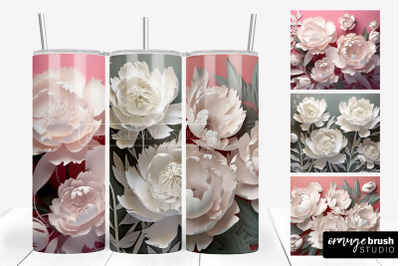 3D Flowers Tumbler Wrap 3D Sublimation Designs Bundle