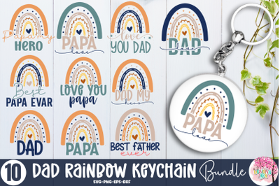 Dad Rainbow Keychain SVG Bundle
