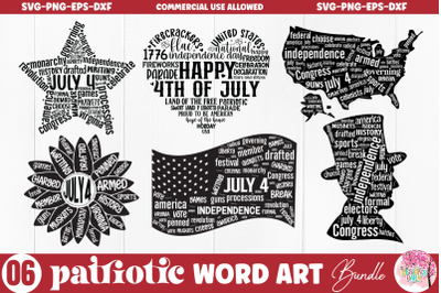 Patriotic Word art SVG Bundle