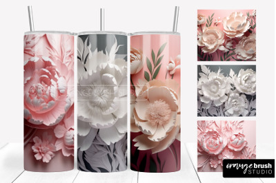 3D Tumbler Wrap With Flowers Sublimation Designs