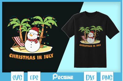 Snowman Christmas in July Summer