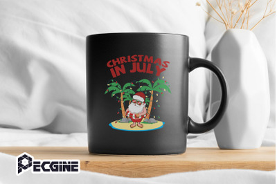 Christmas in July Santa Flamingo Summer