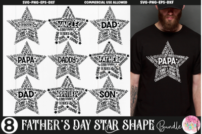 Father&#039;s Day Star Shape SVG bundle