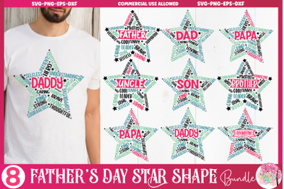 Father&#039;s Day Star Shape SVG bundle