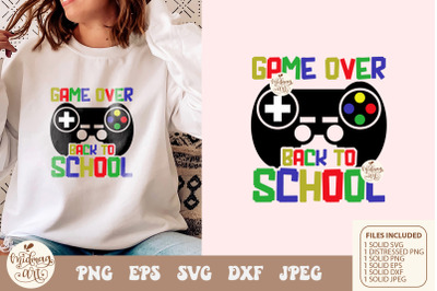 Game Over Back To School Png svg, school Sublimation Design