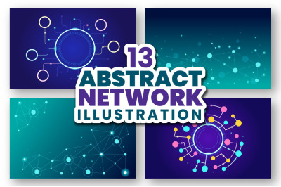 13 Abstract Social Network Illustration