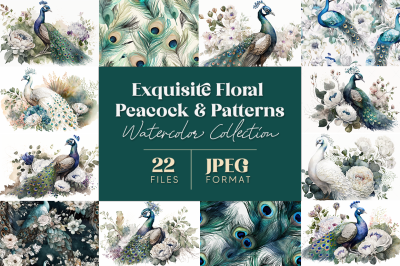 Exquisite Peacock Watercolor Collection