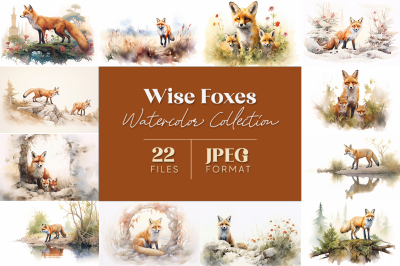 Wise Fox Watercolor Collection