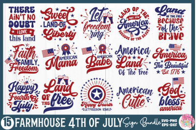 Farmhouse 4th of July Sign Bundle