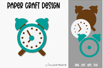 Alarm Clock Paper Crafting SVG | School Paper Cutting File