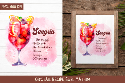 Sangria Cocktail Recipe | Kitchen Towel Sublimation Design