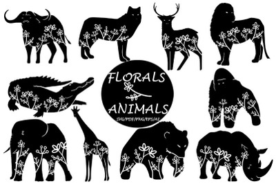 Floral Animal, svg, digital paper, summer, flower, laser