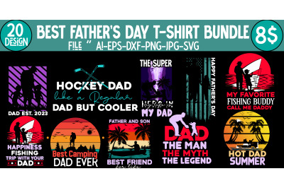 Father&#039;s Day T-Shirt Design Bundle,Father&#039;s Day Sublijmation Bundle
