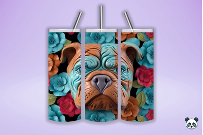 3D Bulldog Tumbler Wrap