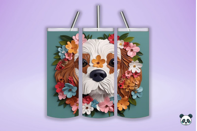 3D Spaniel Dog Tumbler Wrap