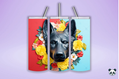 3D German Shepherd Tumbler Wrap