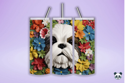 3D Shih Tzu Tumbler Wrap 1