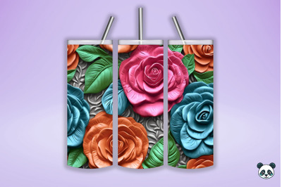 Colorful 3D Rose Seamless Pattern (11)