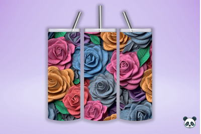 Colorful 3D Rose Seamless Pattern (12)