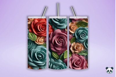 Colorful 3D Rose Seamless Pattern (13)