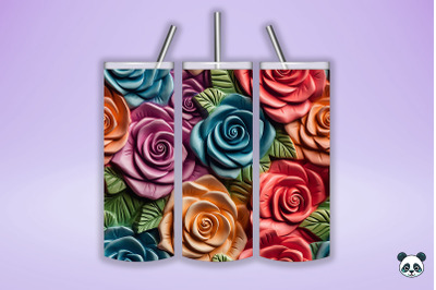 Colorful 3D Rose Seamless Pattern (14)