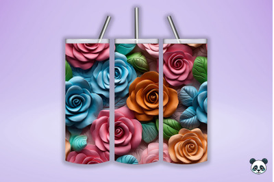 Colorful 3D Rose Seamless Pattern (3)