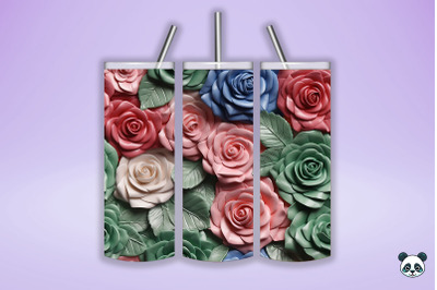 Colorful 3D Rose Seamless Pattern (8)