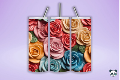 Colorful 3D Rose Seamless Pattern (9)