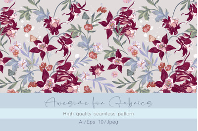 Floral vintage vector seamless pattern