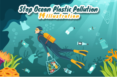 14 Stop Ocean Plastic Pollution Illustration