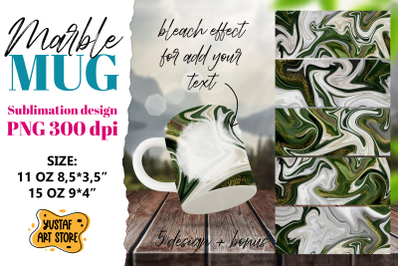 Green White Marble sublimation mug bundle.5 PNG design