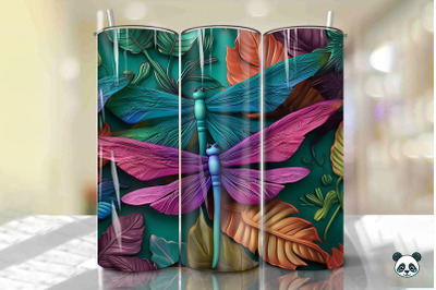 3D Dragonfly Tumbler Wrap Png 2