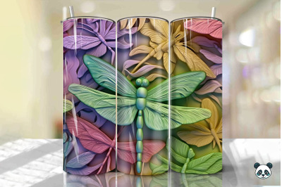 3D Dragonfly Tumbler Wrap Png 3