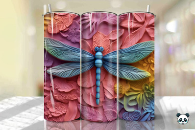 3D Dragonfly Tumbler Wrap Png 4