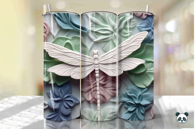 3D Dragonfly Tumbler Wrap Png 5