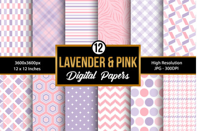 Lavender &amp; Pink Digital Paper Backgrounds