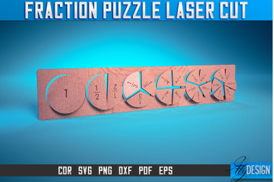 Fraction Puzzle Laser Cut SVG | Puzzle Game Laser Cut SVG Design | CNC