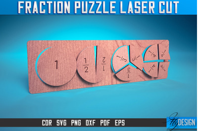 Fraction Puzzle Laser Cut SVG | Puzzle Game Laser Cut SVG Design | CNC