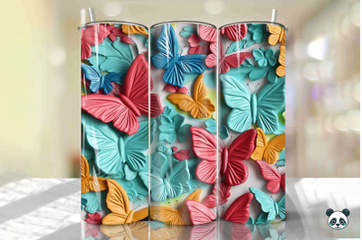 Colorful 3D Butterfly Seamless Pattern