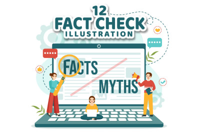 12 Fact Check Vector Illustration