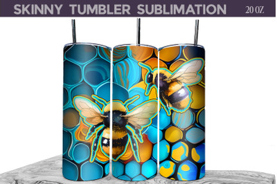 &nbsp;Bees Honeycomb Tumbler | Stained Glass Bee Tumbler