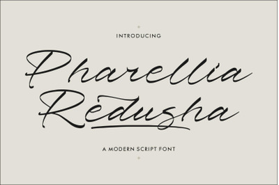 Pharellia Redusha - Modern Script Font