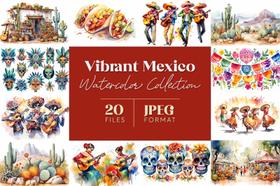 Vibrant Mexico Watercolor Collection