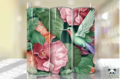 3D Hummingbird Tumbler Wrap Png