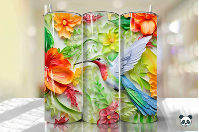 3D Hummingbird Tumbler Wrap Png