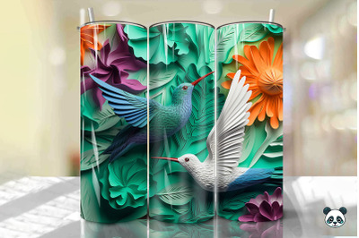 3D Hummingbird Tumbler Wrap Png