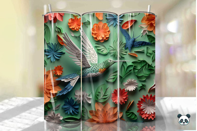 3D Hummingbird Tumbler Wrap Png