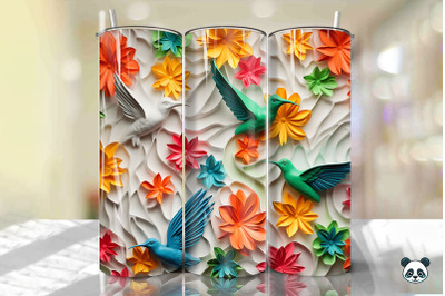 3D Hummingbird Tumbler Wrap Png