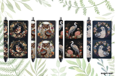 Birds Embroidery Pen Wraps | Sublimation Bundle