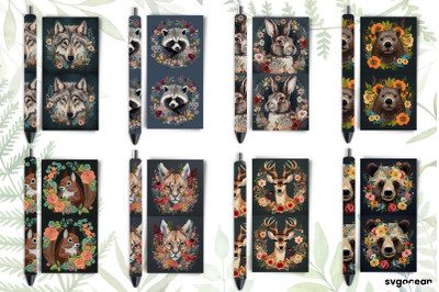 Embroidery Animals Pen Wraps | Sublimation Bundle&nbsp;